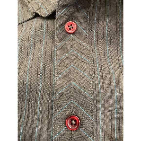LOST Enterprises Mens Long Sleeve Striped Button Down Shirt Surf Size XL - Picture 5 of 10